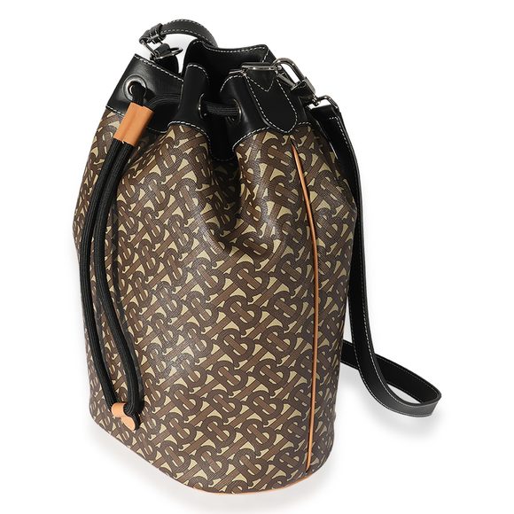 Burberry Bridle Brown TB Canvas Chesterton Bucket Bag - Picture 2 of 7